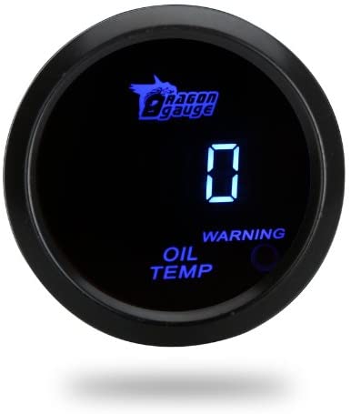 Docooler Digital Oil Temp Temperature Meter Gauge with Sensor for Auto Car 52mm 2in LCD 0~150 Celsius Degree Warning Light Black