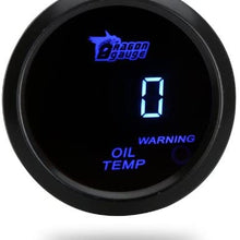 Docooler Digital Oil Temp Temperature Meter Gauge with Sensor for Auto Car 52mm 2in LCD 0~150 Celsius Degree Warning Light Black