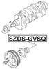 Harmonic Balancer Engine Crankshaft Pulley Febest SZDS-GVSQ Oem 12610-61G00