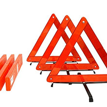 BRUFER 3-Pack Emergency Roadside Safety Triangle with Reinforced Cross Base and Carrying Case