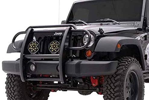 Black Horse Off Road 17JPWRMA-PLB Black Grille Guard Kit with 7