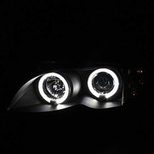 For 2002-2005 BMW E46 3-Series 4 Doors Sedan Black Halo Ring LED Projector Headlights w/Built In Corner Left+Right Side