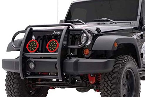 Black Horse Off Road 17JPWRMA-PLR Black Grille Guard Kit with 7