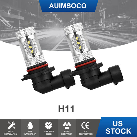 For 2007-2015 Chevrolet Silverado 1500 6000k 2x H11LED DRL Bulbs Fog Light 160W