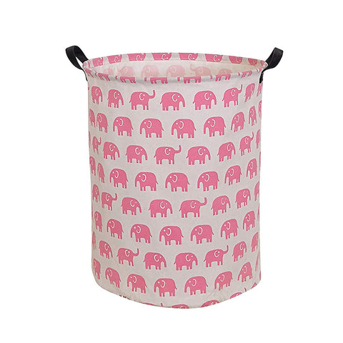 HIYAGON Pink Laundry Basket with Strong Handles, 19.7
