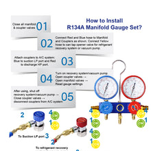 1 Set A/C Manifold Gauge Set AC Refrigeration Kits for Air R12 R22 R134a 410a R404z