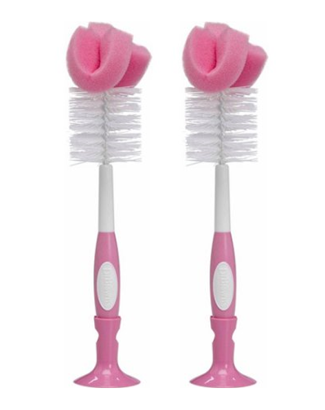 (2 Pack) Dr. Brown's Baby Bottle Brush, Pink