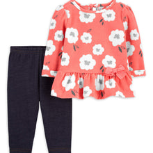 Child of Mine by Carter's Toddler Girls Long Sleeve Peplum Top & Leggings, 2-Piece Outfit Set (Sizes 2T-5T)