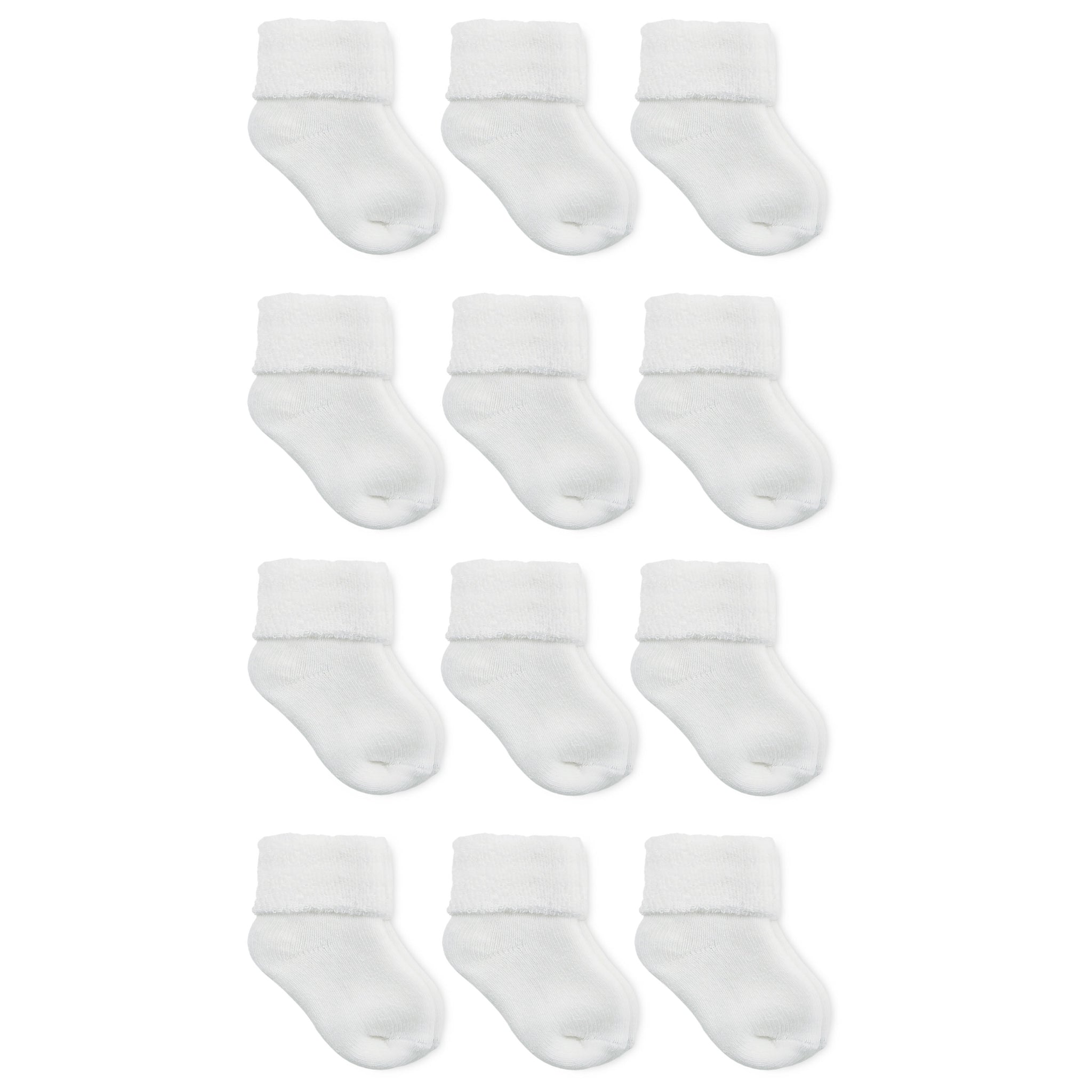 Child of Mine Baby Boys and Baby Girls Fold Cuff Socks, 12-Pack