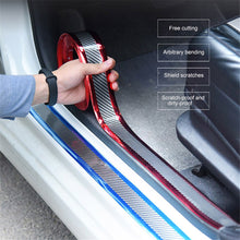 1x Carbon Fiber Car Door Plate Sill Scuff Full Back Adhesive Sticker Accessories