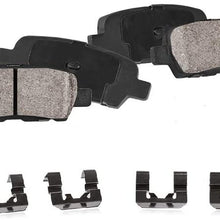 CPK12075 REAR Performance Grade Quiet Low Dust [4] Ceramic Brake Pads + Dual Layer Rubber Shims + Hardware