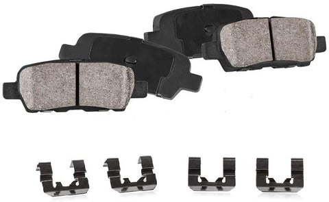 CPK12075 REAR Performance Grade Quiet Low Dust [4] Ceramic Brake Pads + Dual Layer Rubber Shims + Hardware