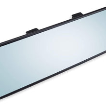 Universal 12 Inch Interior Clip On Panoramic Rearview Mirror - Blue Tint - Wide Angle - For use in Car, SUV, Truck