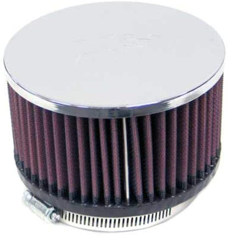 K&N Universal Clamp-On Filter: High Performance, Premium, Washable, Replacement Engine Filter: Flange Diameter: 3.5 In, Filter Height: 3 In, Flange Length: 0.625 In, Shape: Round, RC-1790