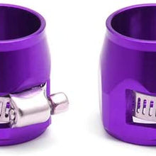 Purple Flexible Rubber Hose Pipe Clamps for 4AN Hose Finisher Clamp with Screw Band for Fuel/Oil/Diesel/Gas/Air and Water Hose Tube (4PCS/Pack)
