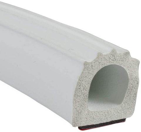 Steele Rubber Products RV Compartment Door and Ramp Gate Weatherstrip - Peel-N-Stick Ribbed Hollow Tall Bulb in White - Sold and Priced per Foot - 70-3970-265