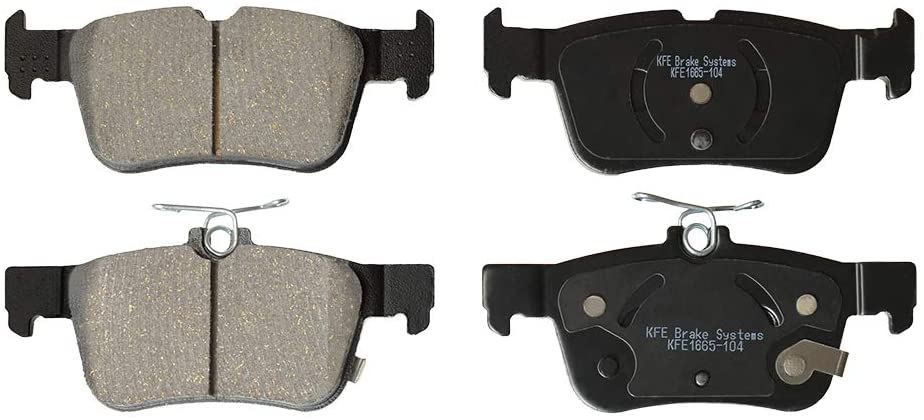 KFE KFE1665-104 Ultra Quiet Advanced Premium Ceramic Brake Pad Rear Set Compatible with: Ford Fusion, Escape, Edge; Lincoln Continental, MKC, MKX, MKZ