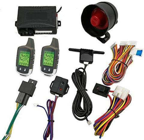 CarBest Vehicle Security Paging Car Alarm 2 Way LCD Sensor Remote Engine Start System Kit Automatic | Car Burglar Alarm System