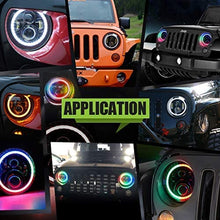 SUPAREE 7 inch LED Headlights RGB Halo Angel Eyes with Amber Turn Signal Light 7” Round DRL Bluetooth Remote Control for 1997-2017 Jeep Wrangler JK LJ TJ Sahara Sport Rubicon Hummer H1 H2