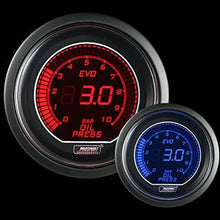 Oil Pressure Gauge- EVO Metric BAR Scale Series Blue and Red Digital 52mm (2 1/16")