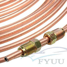 1 Roll 25 Ft 300 Inch Copper Nickel Car Household Braking Lines Tubing with 16 Pieces SAE Flare Nuts 3/16 Inch Tubing Diameter Leak and Vibration Resistance Easy to Bend Anti-rust