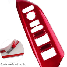 CKE Civic ABS Armrest Window Rise Lift Down Control Switch Door Lock Panel Cover Trim for 10th Gen Honda Civic 2019 2018 2017 2016 - Red