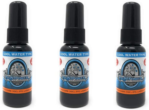 BluntPower Oil Based Concentrated Air Freshener and Oil for Diffuser - 3 Pack of Cool Water (1.5 Ounce Each)