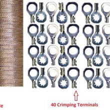 20' (609cm) x 0.35" Copper Ground Strap Cable+ Do-It-Yourself Terminal Kit. Braided Wire