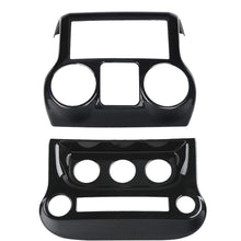 RT-TCZ Car Interior Center Console Dashboard Panel & Air Conditioning Switch Panel Frame Cover Trims for Jeep Wrangler 2011-2017 (Black)