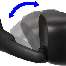 Left Driver Side Black Manual Folding Flip Up Rear View Towing Side Mirror Replacement for Dodge Ram BR/BE 94-02