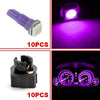 Partsam 10PCS Purple PC74 73 Instrument Panel LED Light Gauge Cluster Dashboard Lamp Bulbs with Twist Socket