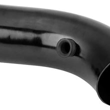 Qiilu 76mm 3 Inch Universal Car Cold Air Intake Filter Aluminum Induction Hose Pipe Kit (Black)