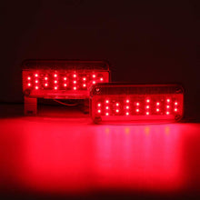 LIMICAR 49 LED Red RV Camper Trailer Stop Turn Brake Tail Lights White License Plate Light with Reflex Surface Mount White Base Red Cover Reflex Lens Rectangular (Left & Right)