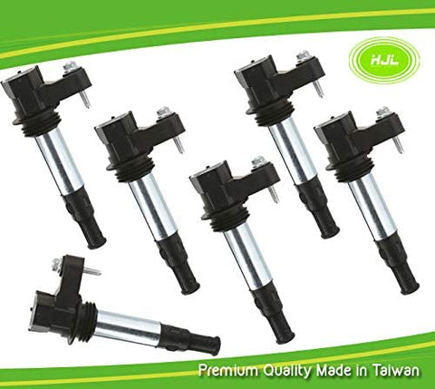 6Pcs Ignition Coil Pack Replacement for Buick Cadillac Chevy GMC Saab Saturn V6 2.8L 3.6L C1508 UF-375 UF375 TRAVERSE ALLURE ENCLAVE ACADIA CTS STS 3.6L 12629037 D501C/BSC1508