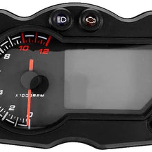 Digital Speedometer Odometer, DC 12V Universal Motorcycle LCD Digital Electronic Adjustable Tachometer