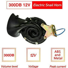 Super Loud Electric Snail Air Horn 300DB 12V Raging Sound Cars Motorcycle Boat