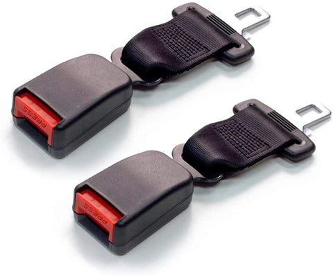 Seat Belt Extender Pros E4 Safety Certified Regular 7 Inch Seat Belt Extender 2-Pack from (7/8 Inch Wide Type A Metal Tongue) Buckle up and Protect Your Family (Black)