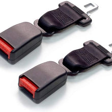 Seat Belt Extender Pros E4 Safety Certified Regular 7 Inch Seat Belt Extender 2-Pack (7/8 Inch Type A Metal Tongue) Click-and-Go to Drive Safely (Black)