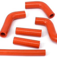 Motorcycle Orange Reinforced Silicone Radiator Coolant Hoses Kit For KTM 400 450 525 EXC 02-06