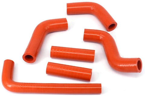 Motorcycle Orange Reinforced Silicone Radiator Coolant Hoses Kit For KTM 400 450 525 EXC 02-06