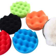 Terisass 7 Pcs/Set Car Cleaning Pads Auto Polisher Buffer Pads Kit 6 Inch Foam and Woolen Polishing Pad Universal Round Shape Polishing Buffing Waxing Pad Kit with M14 Drill Adapter