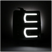 Carpart4u - LED Light Tube DRL Headlights for Chevy Silverado 1500 14-15 - Black/Clear Lens