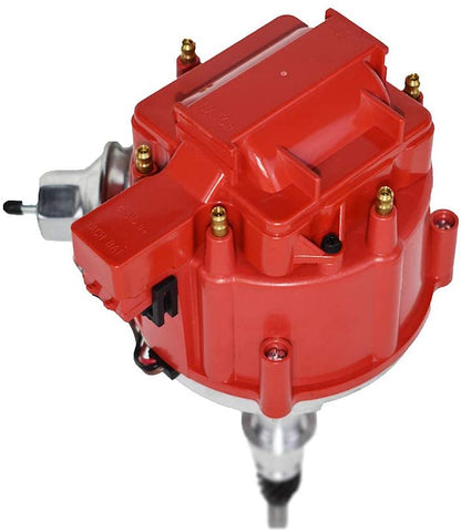 A-Team Performance HEI Complete Distributor 65K Coil Compatible with AMC Jeep Straight 6 232 3.8L and 258 4.2L One Wire Installation Red Cap