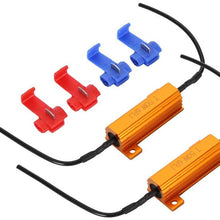 Aramox Car LED Decoder, 2 Pcs 50W 6Ω Load Resistors LED Headlight Error Free Canceller Decoder
