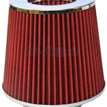 Lizudian 4" Inch Chrome Inlet High Flow Short Ram/Cold Intake Round Cone Air Filter Red Sidewall 35.43 lbs