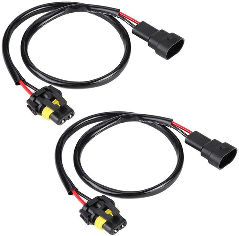 Terisass Pair of H11 to 9006 9005 Converter Wire Harness Left and Right Car Wiring Harness Socket for Headlight Fog Light