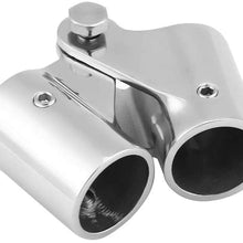 KIMISS Boat Hardware Fitting, 1PC 1in Stainless Steel Boat Rail Fittings Folding Swivel Coupling Tube Pipe Connector for Marine Boat Yachet