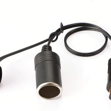 iMESTOU European Male Din Plug-US Female Cigarette Lighter Socket Adapter 12V-24V with Waterproof Cover