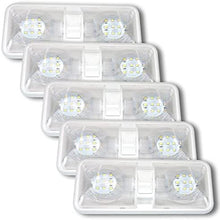 5 Pack Leisure LED RV LED Ceiling Double Dome Light Fixture with ON/OFF Switch Interior Lighting for Car/RV/Trailer/Camper/Boat DC 12V Natural White 4000-4500K 48X2835SMD (Natural White 4000-4500K, 5)