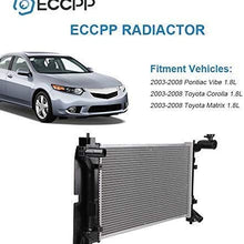 ECCPP Radiator CU2428 Replacement fit for 2003 2004 2005 2006 2007 2008 Pontiac Vibe Corolla/Matrix 2428 O3010271 GM3010414